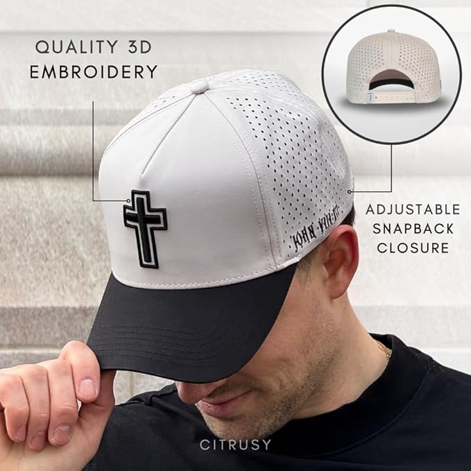 CITRUSY Athletic Trucker Golf Hat | Performance Mens 5 Panel Cap | Cool Breathable Waterproof Workout Running Snapback