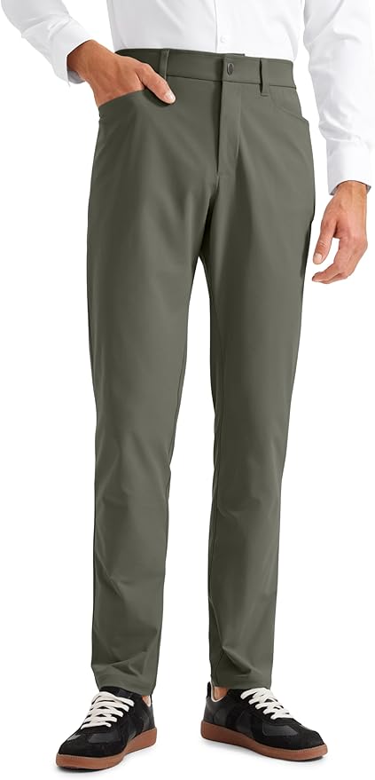 CRZ YOGA All Day Comfy 5-Pocket Golf Pants for Men - 28"/30"/32"/34" Quick Dry Lightweight Casual Work Stretch Trousers