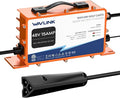 WAVLINK Golf Cart Smart Battery Charger GS950C - 48V 15A Max, 810W Output, IP67 Waterproof, LiFePO4/NMC/Lead-Acid Compatible, Intelligent Charging with CPU-Controlled PWM Technology