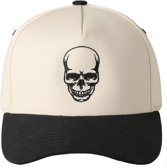 MIRMARU Two-Tone Vintage Canvas Trucker Hats for Men & Women, Adjustable Size Baseball Caps with Trendy Embroidered Design