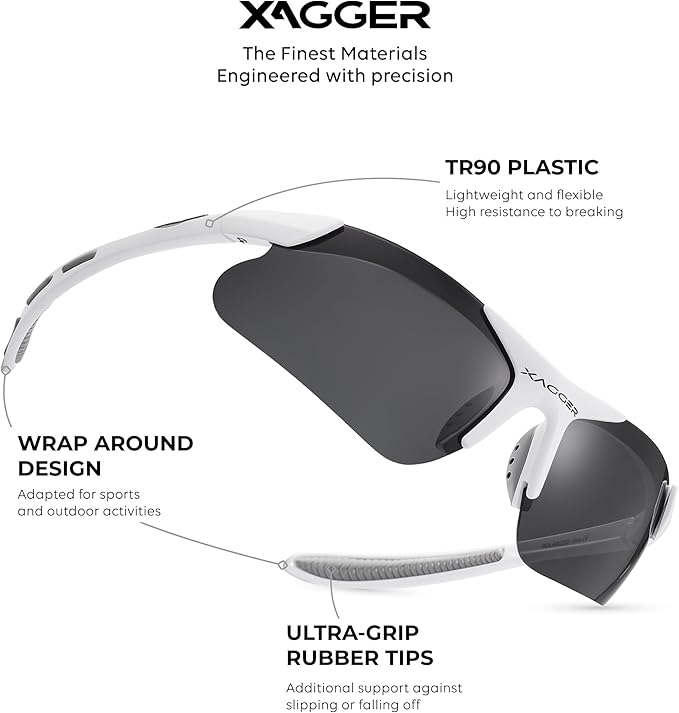 Xagger Kids Youth Polarized Sports Sunglasses for Boys Girls Baseball Softball Glasses TR90 Frame