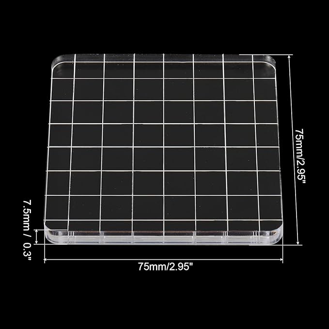 PATIKIL 3" x 3" Acrylic Stamp Block - Image 2