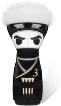 mytag Ninja Golf Club Covers for Woods and Driver, Golf Driver Cover 3 Wood Headcover Hybrid Headcover with Golf Tee Holder, Embossed Synthetic Leather