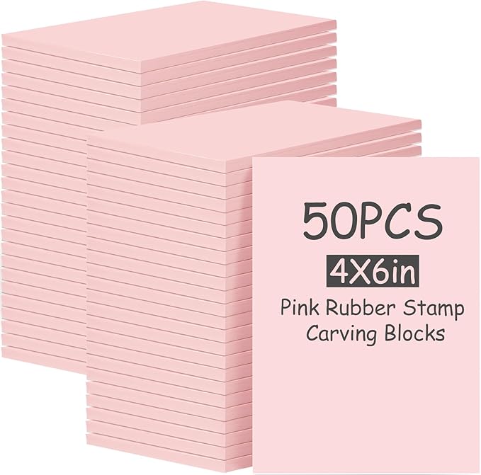 Frienda 50 Pack Rubber Carving Blocks 4 x 6 Inch, Rubber Stamp Carving Blocks by Frienda