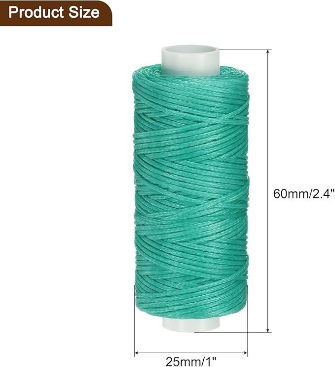 uxcell Leather Sewing Waxed Thread, 55 Yards / 50m 0.8mm 150D Flat Polyester - Image 6