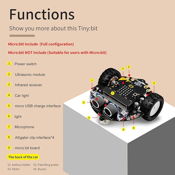 Yahboom Micro:bit DIY Coding Science Building Kit Smart Toys Car Robotic Kit - Image 7