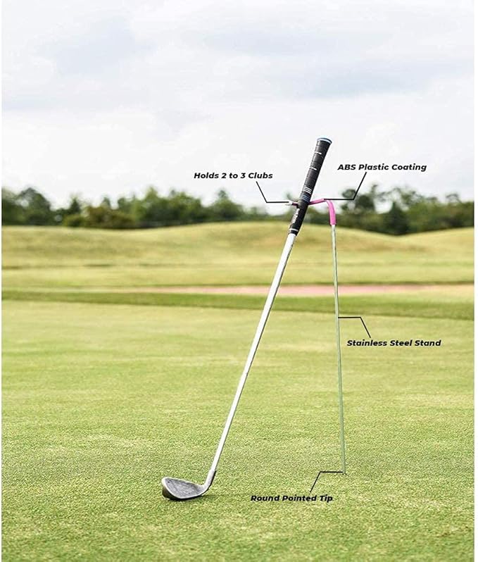 V-Shaped Golf Club Stand Keeps Your Clubs Clean, Dry & Visible, V-Stick Club Stand Made of Highly Durable Stainless Steel - Easy to Carry Golf Club Holder