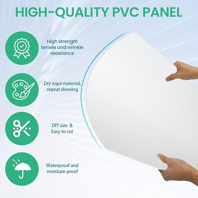40 Pack 12" X 12" PVC Mat Board, Cuttable Waterproof Sign Board, Thick Backing - Image 4