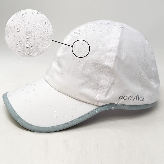 Ponyflo Women’s Ponytail Baseball Cap, Patented Active Feather-Light Hat with Open Back