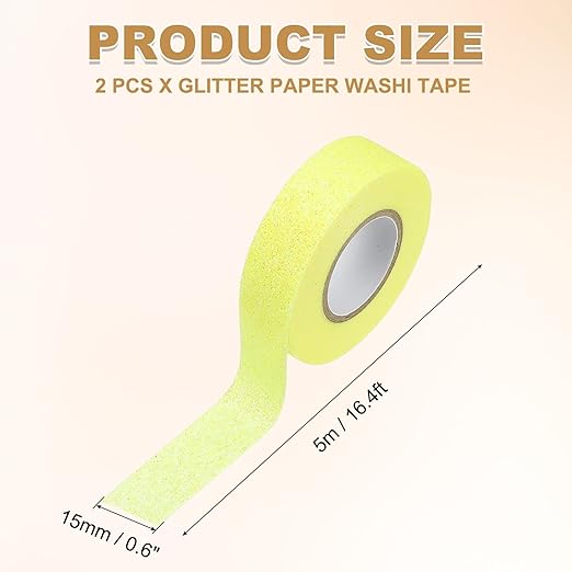 PATIKIL 2 Roll Glitter Paper Washi Tape, Washi Decorative Tape - Image 2