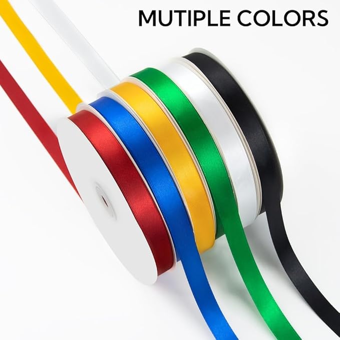 5/8 Inch 100 Yards Satin Ribbon Wine Red, Solid Color Fabric Ribbon - Image 7