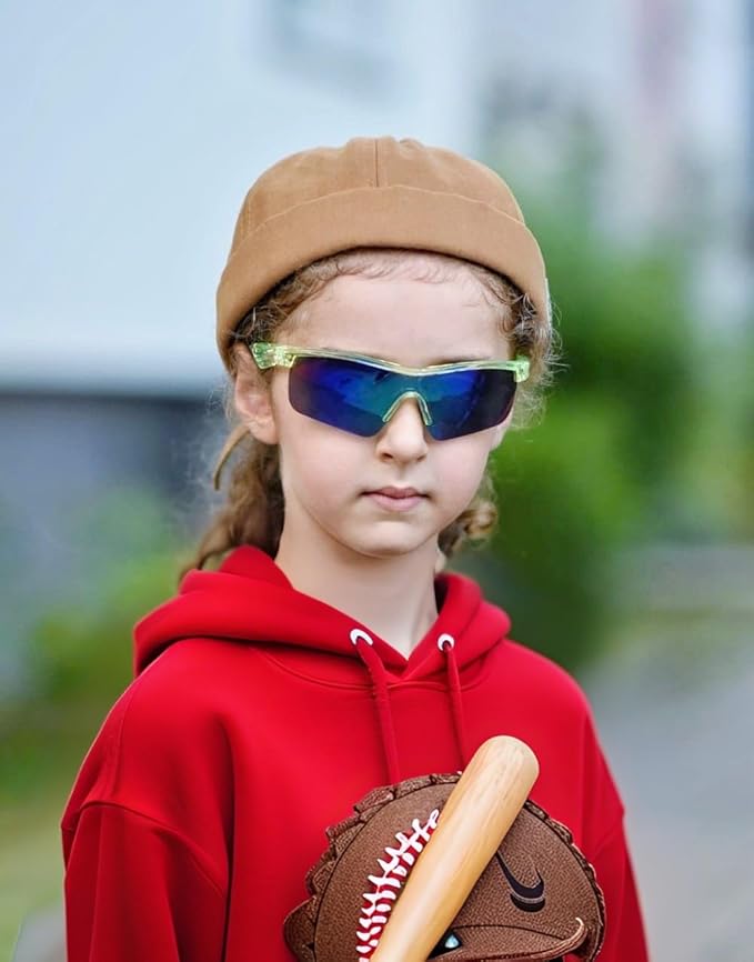 FEISEDY Kids Teens Baseball Polarized Sunglasses Sports TR90 Frame Boys Girls Cycling B2454