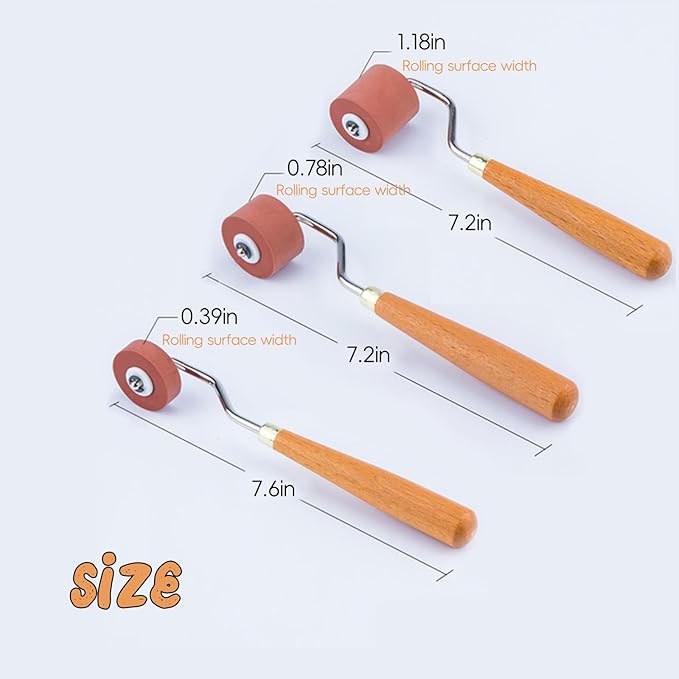 3Pcs Brayer Rubber Rollers, Printmaking Brayers, Art Craft Roller, Craft - Image 2