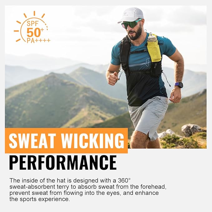 WRELS Running Racing Hat for Women Men,Quick Drying Baseball Sport Cap,Lightweight 5 Panel Hat for Outdoor Daily,One Size