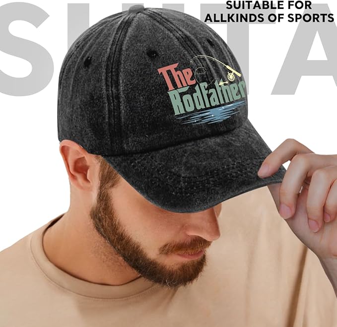 Fishing Adjustable Cotton Baseball Cap, Funny Trucker Hat Gift for Men Women Grandpa Dad Fishing Lover Fisherman