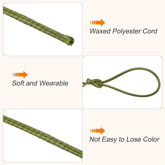 MECCANIXITY Waxed Cord 1.2mm Waxed Polyester Cord 175 Yard Wax String - Image 3