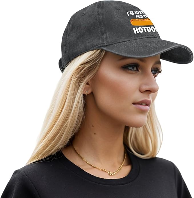 I'm JUST HERE for The Hotdogs Hats for Men Baseball Caps Trendy Washed Workout Hats Light Weight