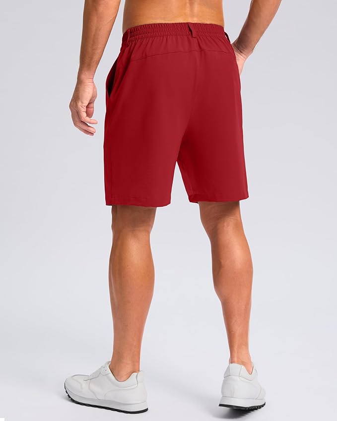 Pudolla Men's Casual Shorts 7"/9"/5" Lightweight Golf Shorts with 3 Pockets Stretch Quick Dry Comfy Work Shorts