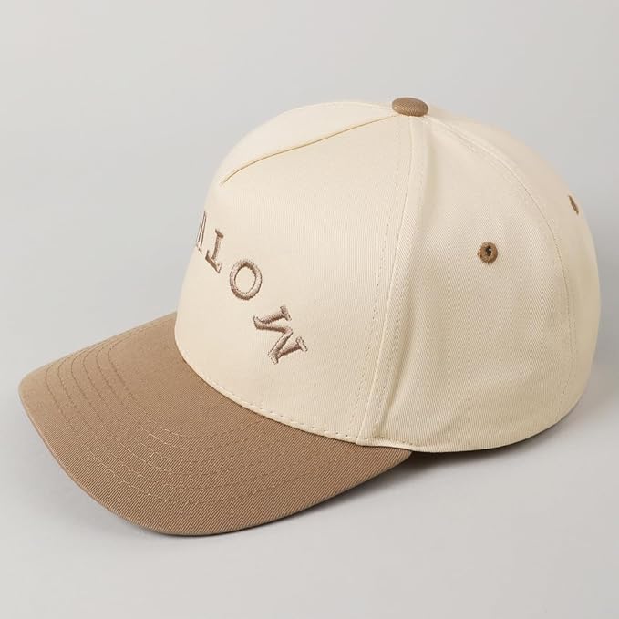 MIRMARU Two-Tone Vintage Canvas Trucker Hats for Men & Women, Adjustable Size Baseball Caps with Trendy Embroidered Design