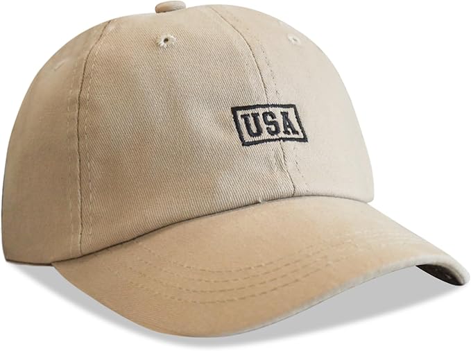 American Flag Patriotic Baseball Cap | Embroidered USA Flag 100% Cotton Adjustable Hat for Men & Women