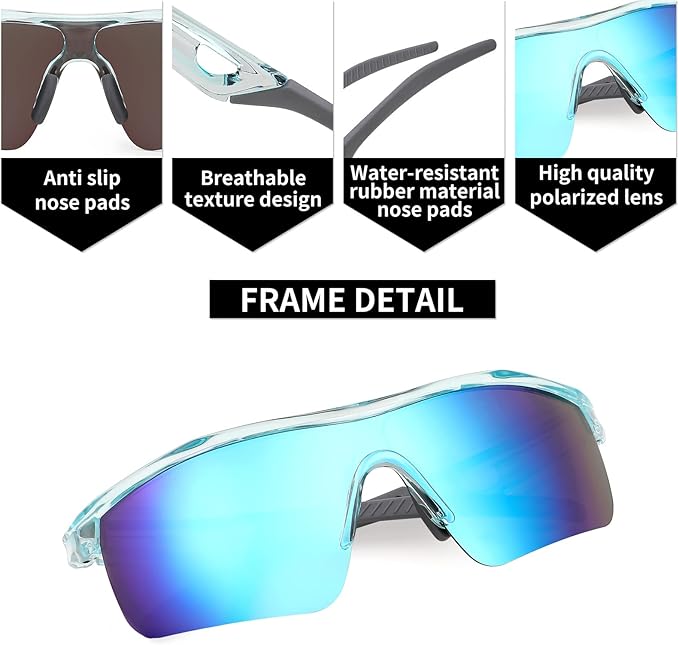 FEISEDY Kids Teens Baseball Polarized Sunglasses Sports TR90 Frame Boys Girls Cycling B2454