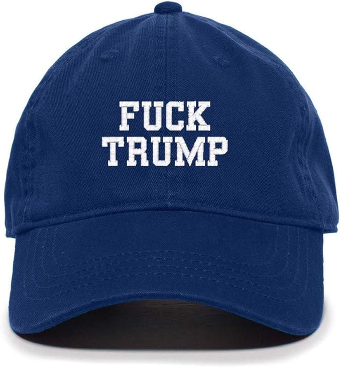 DSGN By DNA Fuck Trump Embroidered Baseball Cap Cotton Adjustable Dad Hat