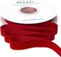Ribbli Polyester Dark Red Velvet Ribbon, 5/8 Inches Continuous10-Yard Spool by Ribbli