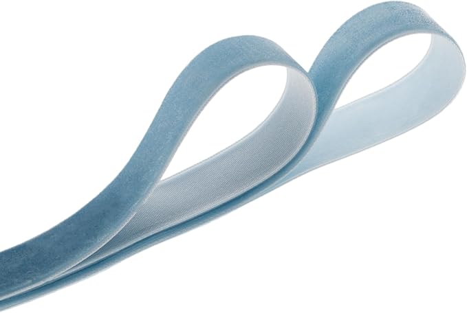 Vintage Dusty Blue Velvet Ribbon Christmas Ribbon - Image 2