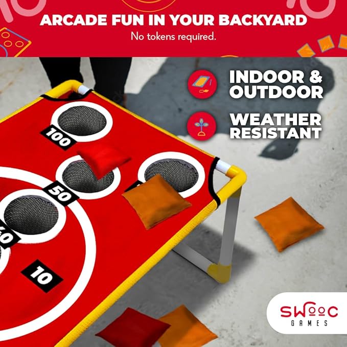 SWOOC Games - Coney Island Toss™ - Arcade Style Cornhole Board Set w/Carrying - Image 4