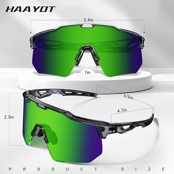 HAAYOT Polarized Sports Sunglasses for Men Women Youth Baseball Cycling Running Softball Biking Glasses 5 Lenses