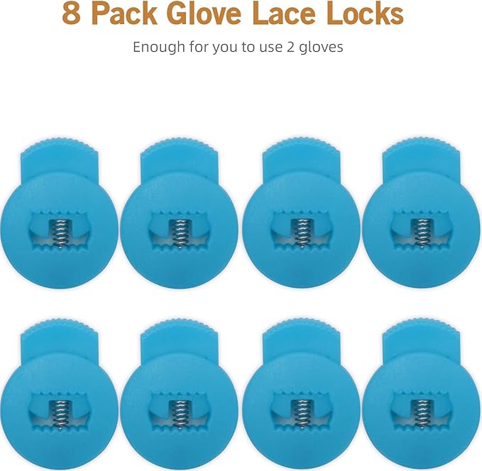 AliBall Glove Locks, Lace Locks for Baseball Glove 8 Pack, Never Need Thying Knots Again, Strong Elasticity, Made Plastic and Springs, Fits All Gloves, Baseball Gloves Accessories