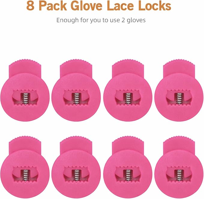 AliBall Glove Locks, Lace Locks for Baseball Glove 8 Pack, Never Need Thying Knots Again, Strong Elasticity, Made Plastic and Springs, Fits All Gloves, Baseball Gloves Accessories
