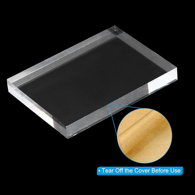 PATIKIL Acrylic Stamp Block, 1 Pack Clear Stamping Block - Image 3