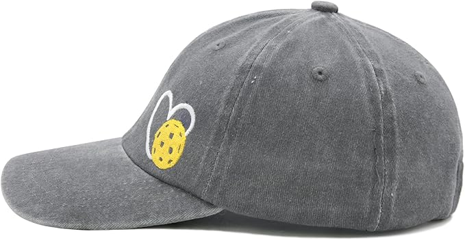 Pickleball Hat for Women Men, Adjustable Embroidered Heart Pickleball Baseball Cap