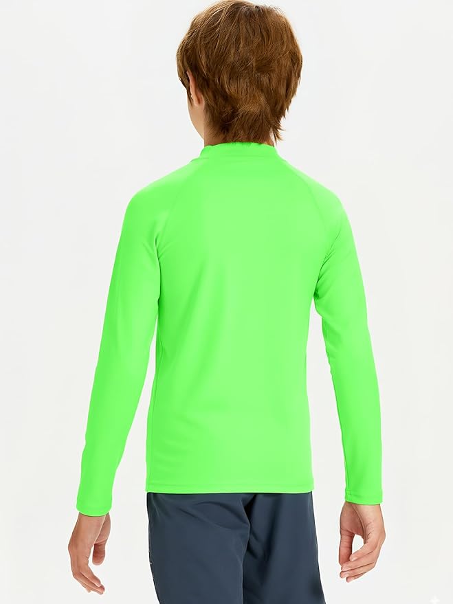 DEVOROPA Youth Boys Compression Thermal Shirt Long Sleeve Kids Fleece Baselayer Soccer Baseball Undershirt Slim/Regular/Husky