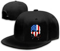 Skull Finger Flat Bill Hats for Men Black Mens Snapback Hat Baseball Cap Fitted Hat Rock N Roll Skeleton Hand Snap Backpack