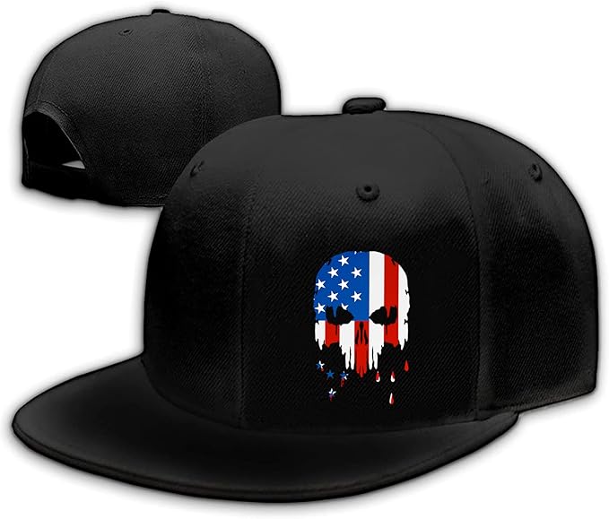 Skull Finger Flat Bill Hats for Men Black Mens Snapback Hat Baseball Cap Fitted Hat Rock N Roll Skeleton Hand Snap Backpack