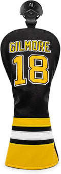 Golf Headcovers Happy Gilmore Golf Club Head Covers Advanced Embroidery Premium Leather Driver Headcover Fairway Wood Covers Hybrid Head Covers, Golf Mallet Blade Putter Cover