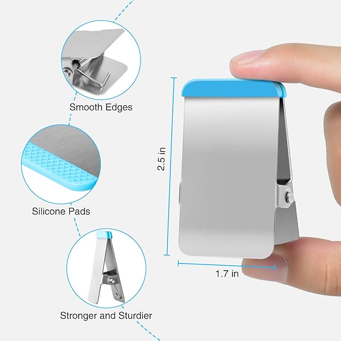 Bag Clips for Food, 6 Pack Metal Chip Clips - Image 3
