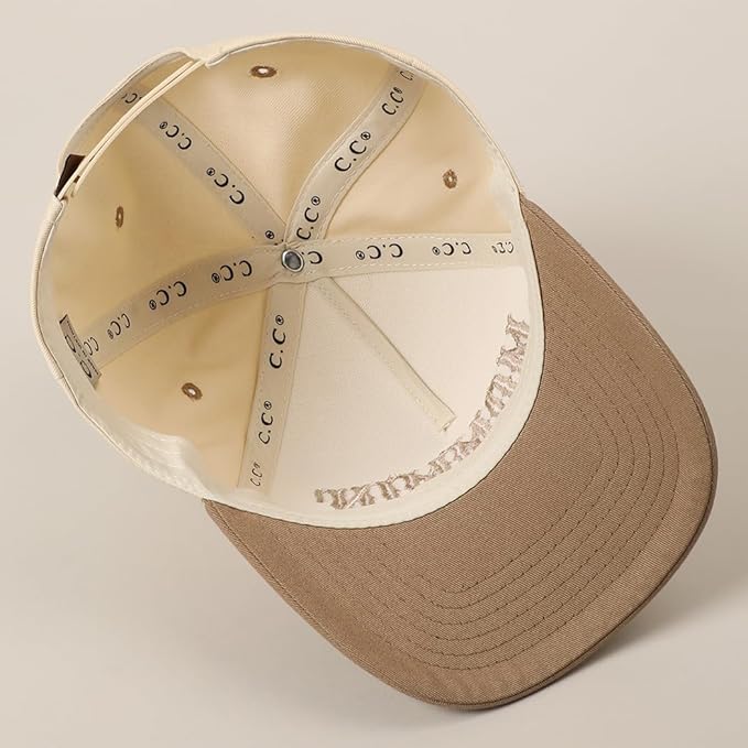 MIRMARU Two-Tone Vintage Canvas Trucker Hats for Men & Women, Adjustable Size Baseball Caps with Trendy Embroidered Design