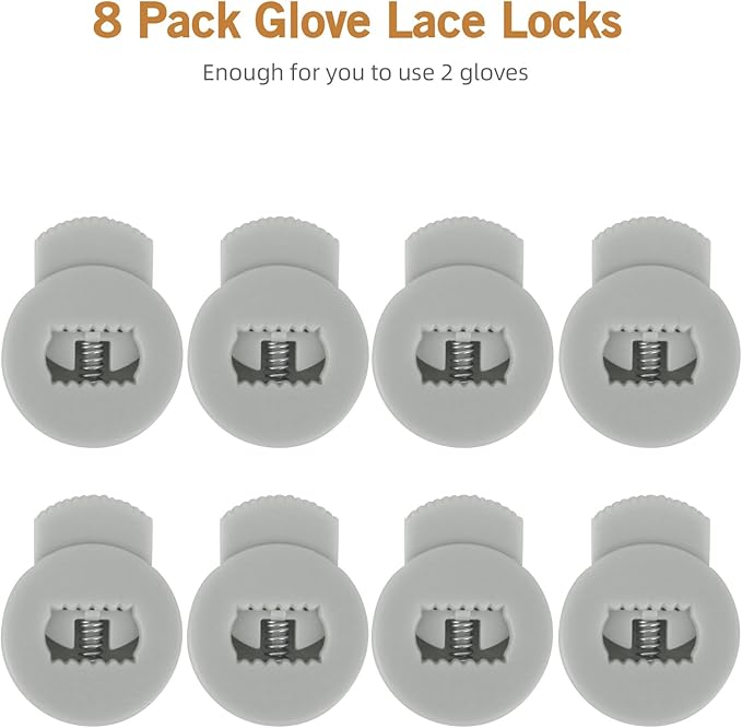 AliBall Glove Locks, Lace Locks for Baseball Glove 8 Pack, Never Need Thying Knots Again, Strong Elasticity, Made Plastic and Springs, Fits All Gloves, Baseball Gloves Accessories