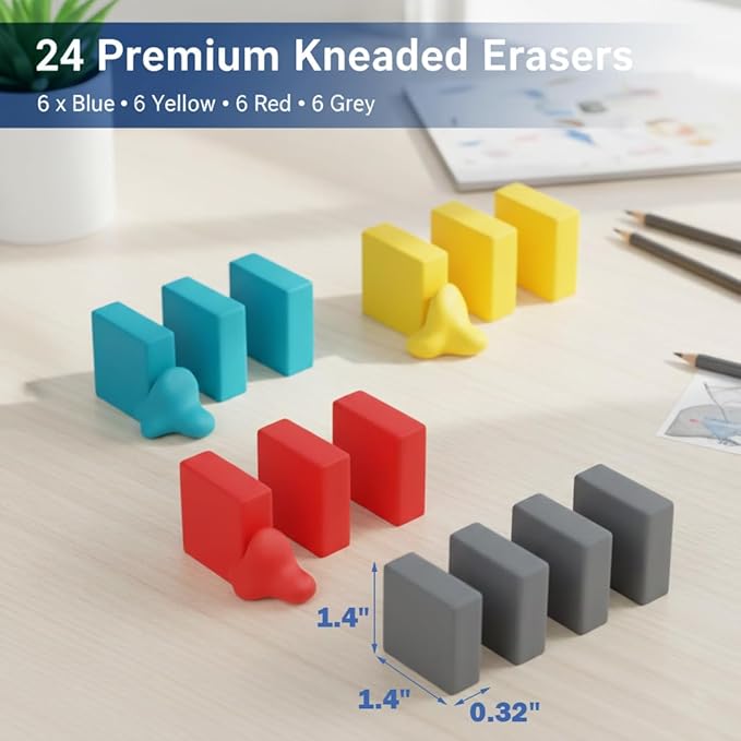 24 Pack Kneaded Erasers, for Artists, School Supplies, Sketching Supplies and - Image 2