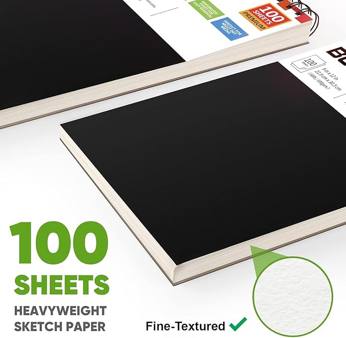 Soucolor 9" x 12" Sketch Book, Acid Free Artist Drawing Book Paper Painting - Image 4