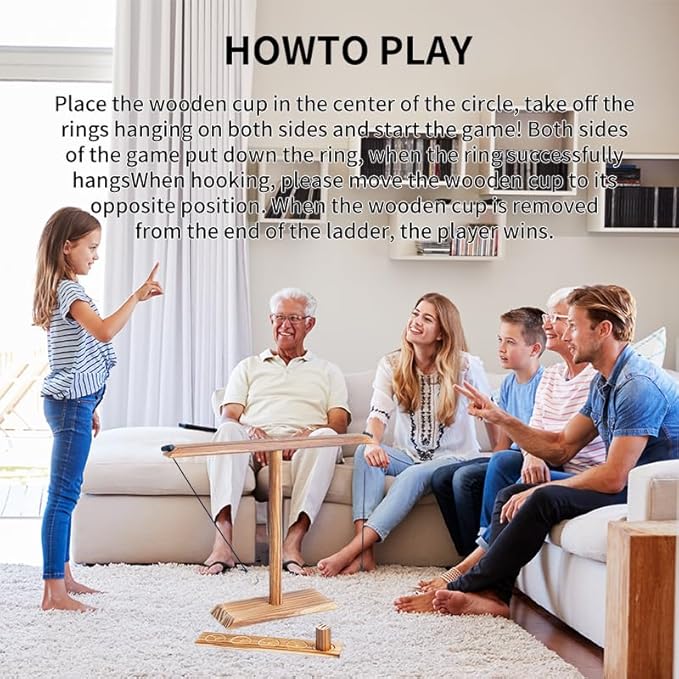 Ring toss Game, Large Base Hook and Ring Game, Hook and Ring Throwing Game - Image 5