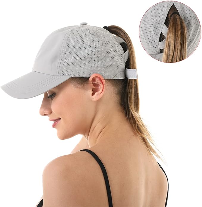 Cross Hat Womens Baseball Cap -Cross Ponytail Hat Baseball Cap