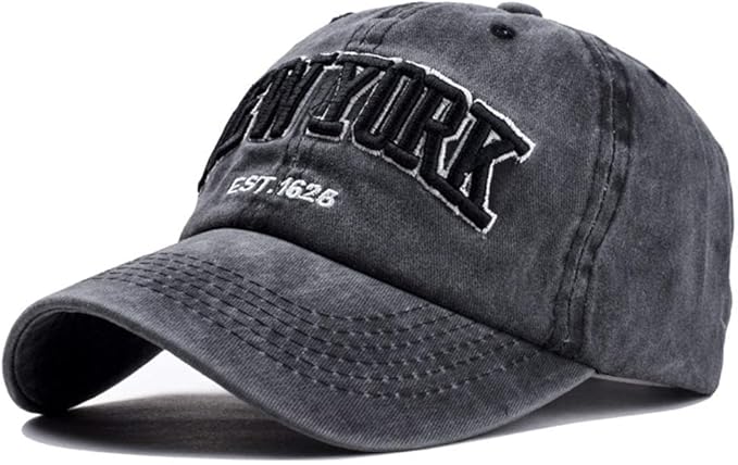 Women &Men New-York Letter Baseball Cap - Vintage Washed Denim Twill Dad Hat for Women Men