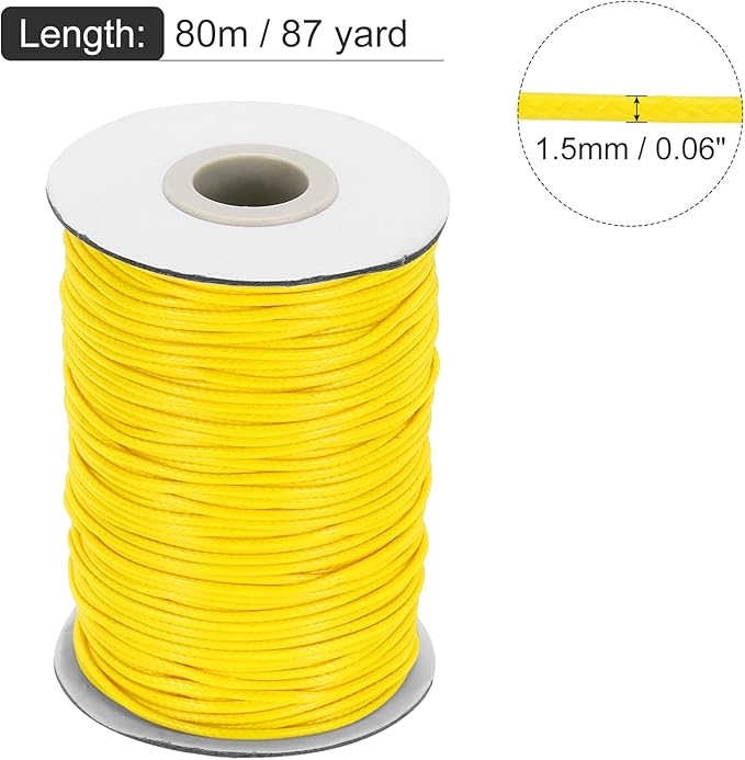 MECCANIXITY Waxed Cord 1.5mm Waxed Thread 87 Yard Wax String Leather Cord - Image 2