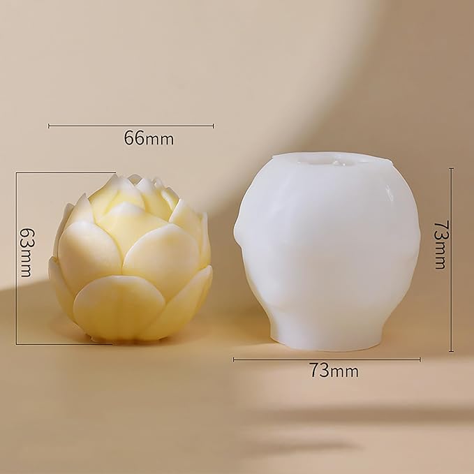 Large Flower Succulent Candle Mold Resin Casting Silicone Molds - Image 2