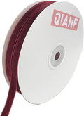 Vintage Burgundy Velvet Ribbon, 3/8 Inch X 25Yd by QIANF