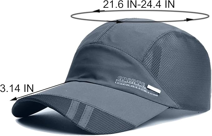 4 Pack Quick Drying Baseball Cap Bulk, Breathable Performance Running Hats, Mesh Lightweight UPF 50+ Sports Hats